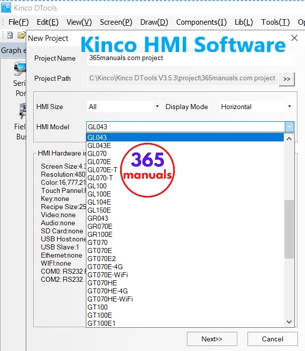 DTools Kinco HMI software